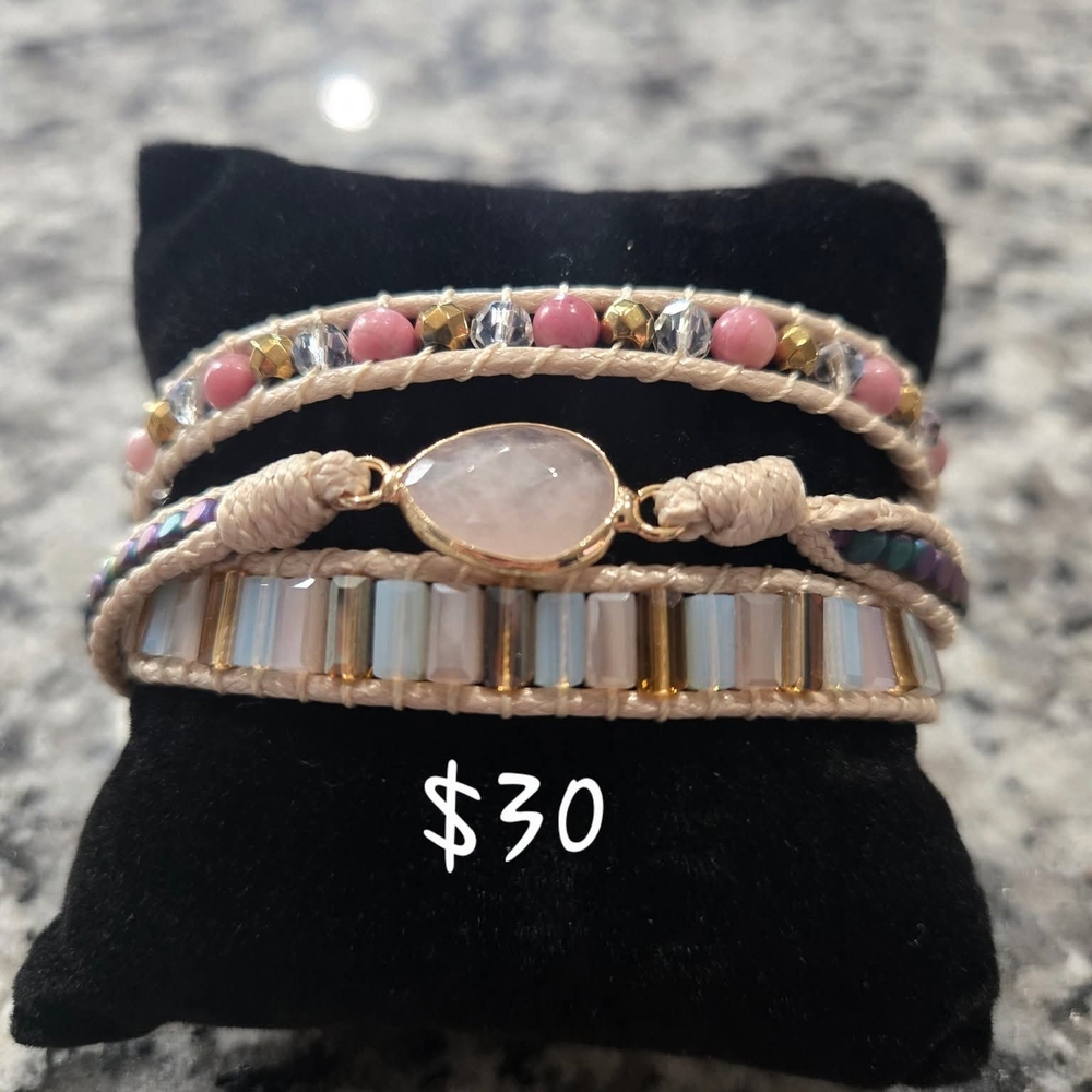 Park Lane Pink and Gold Beaded Bracelet Set